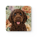 In the Garden - Moss Green Cork Coasters (4-Pack)