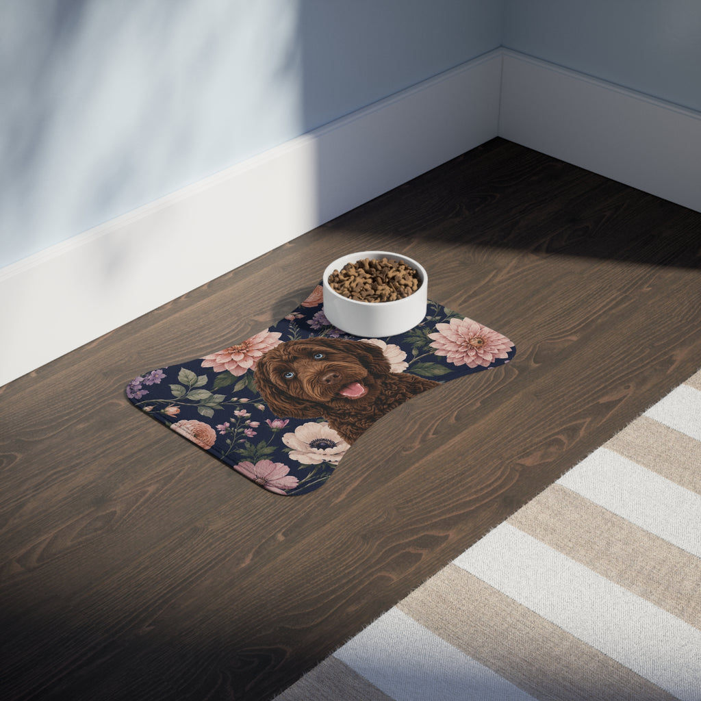 In the Garden - Navy Pet Feeding Mat