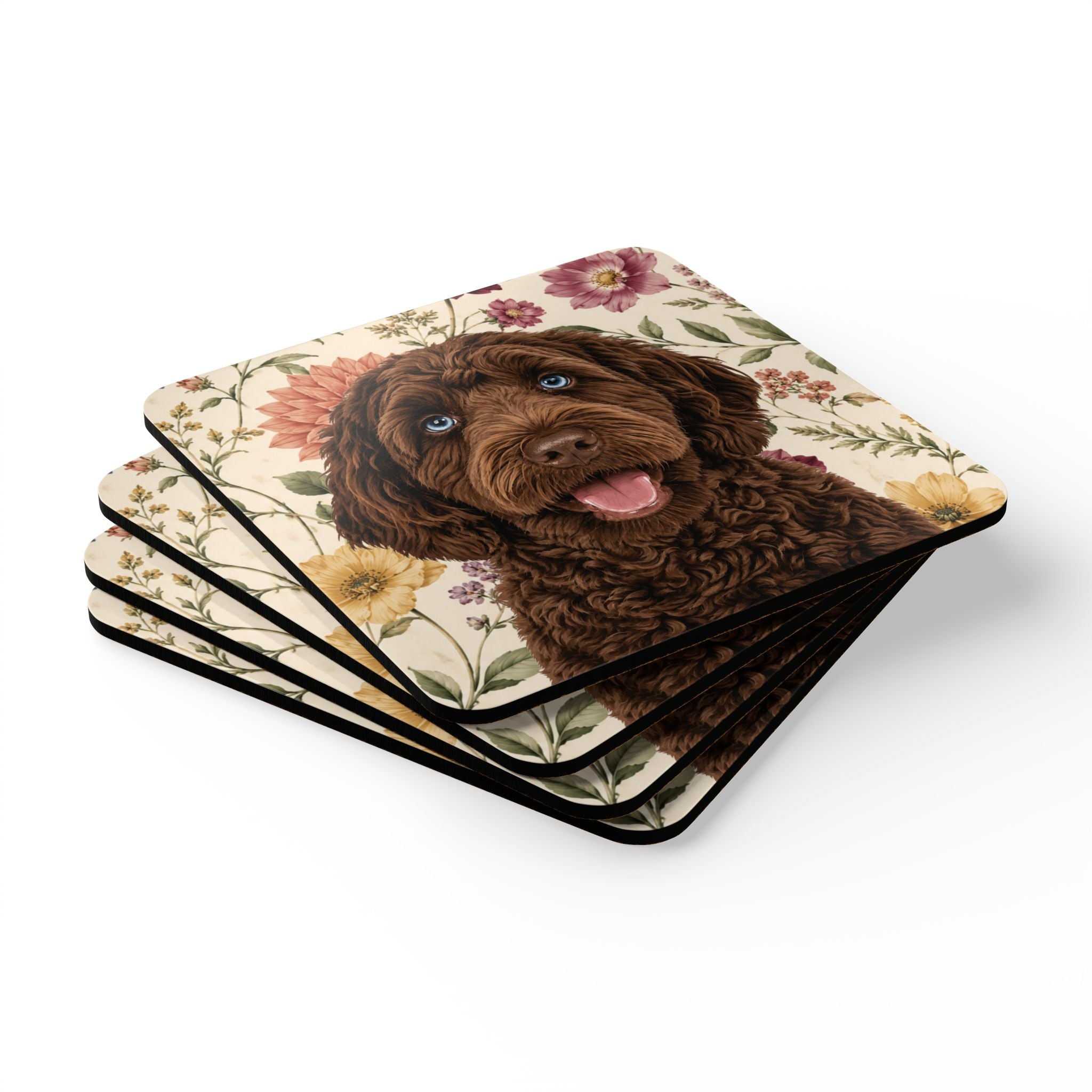 In the Garden - Cream Cork Coasters (4-Pack)