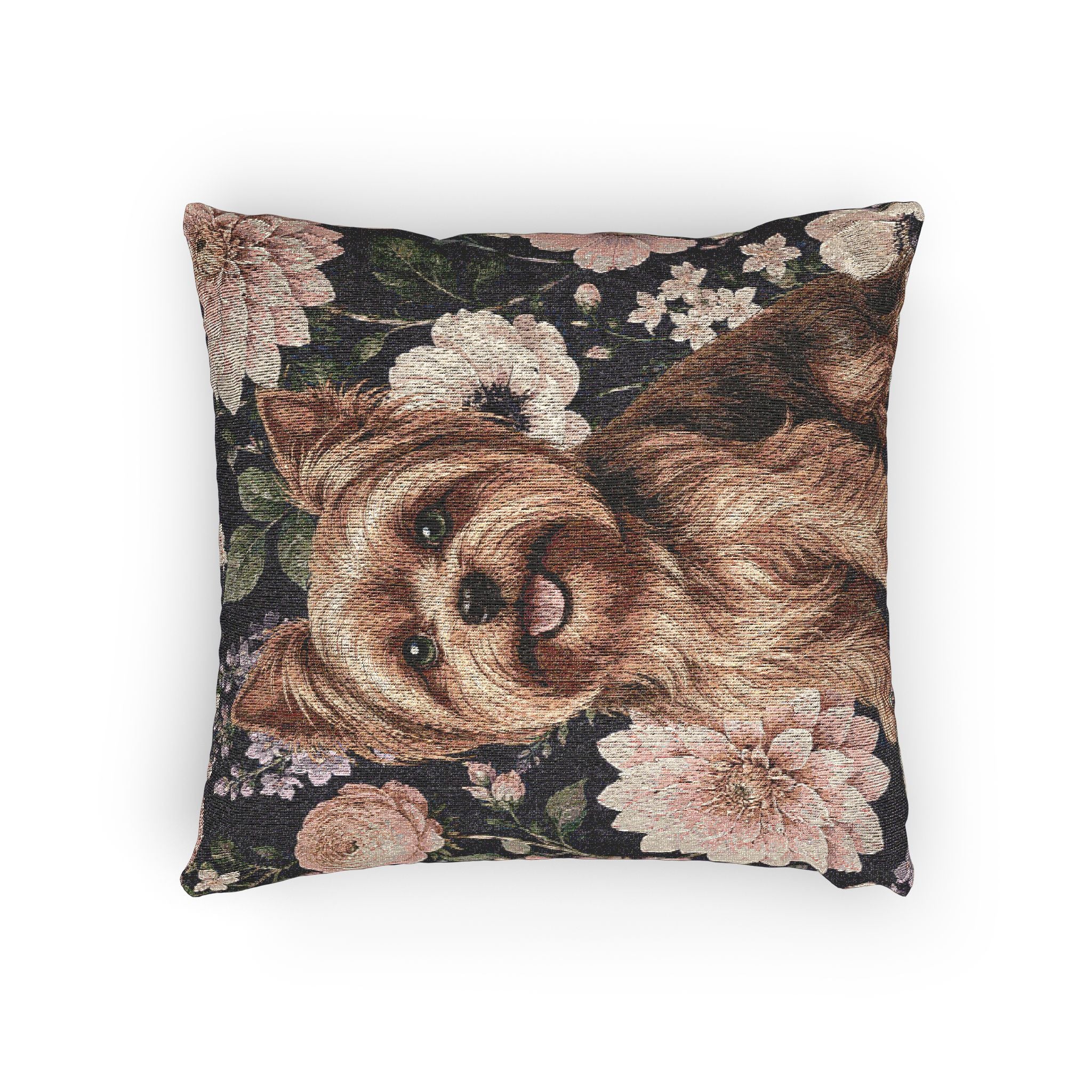 In the Garden : Navy Woven Pillow