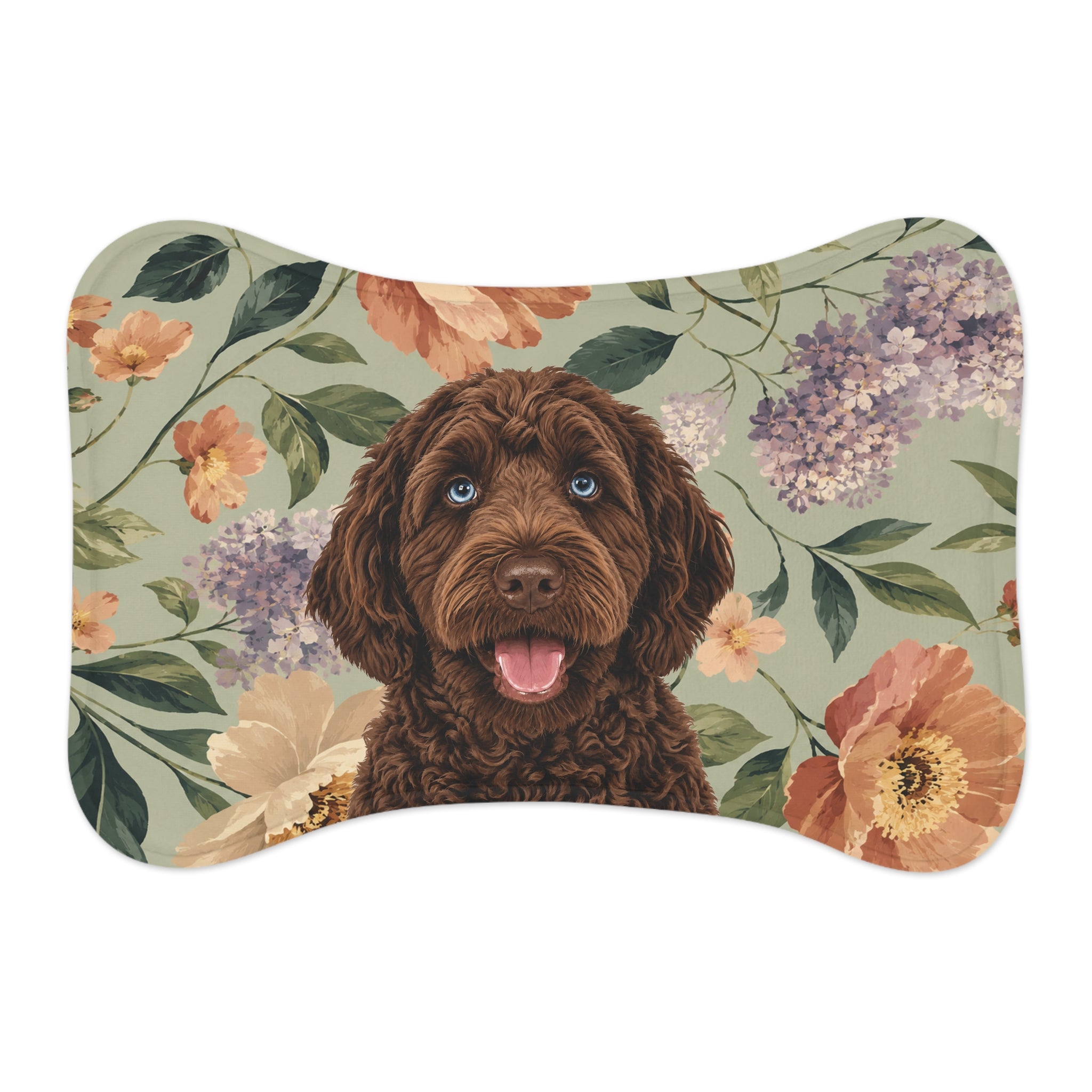 In the Garden - Moss Green Pet Feeding Mat
