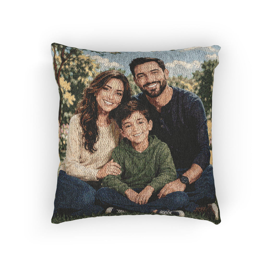 Personalized Portrait : Heritage Woven Pillow