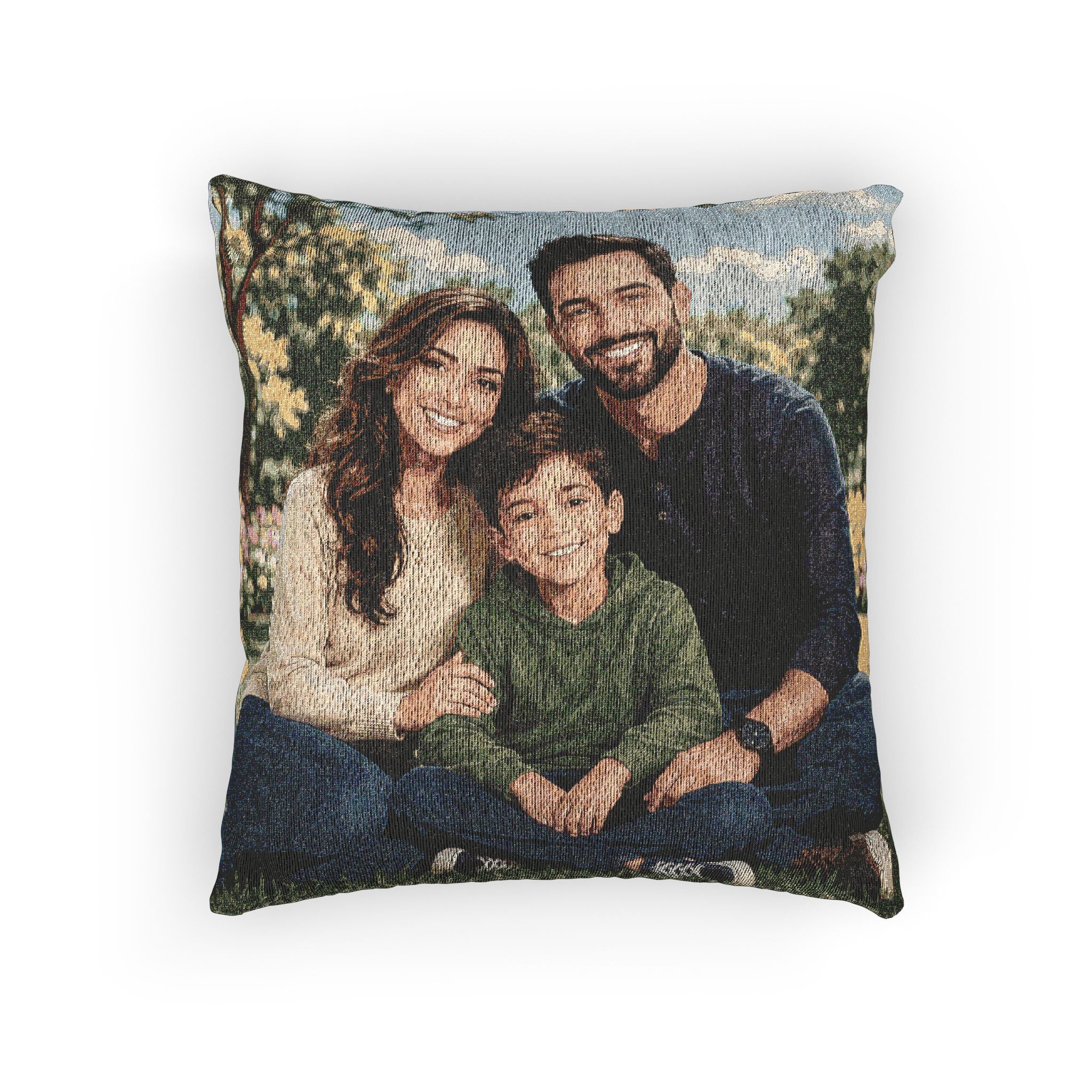 Personalized Portrait : Heritage Woven Pillow