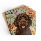 In the Garden - Moss Green Cork Coasters (4-Pack)