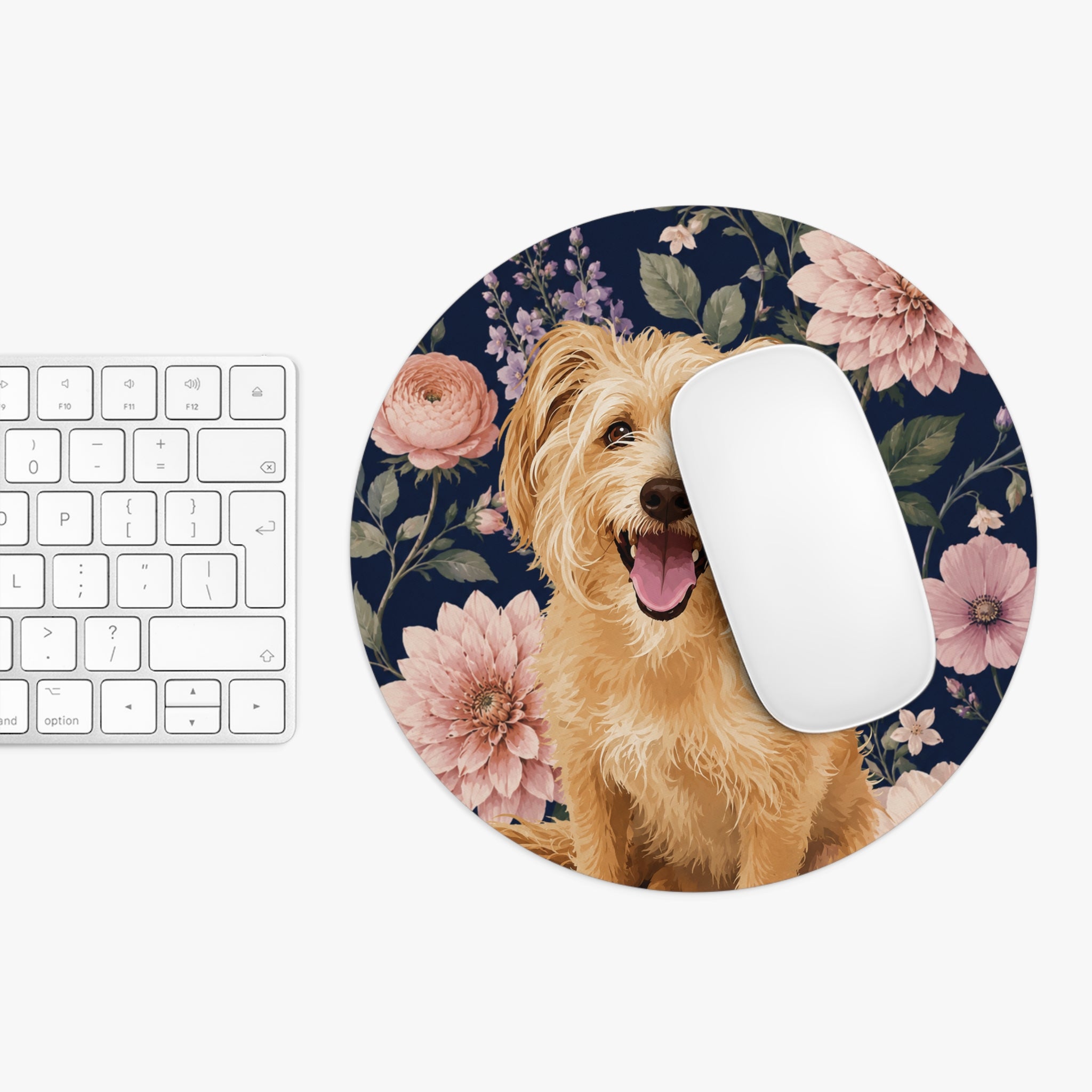 In The Garden - Navy Mouse Pad