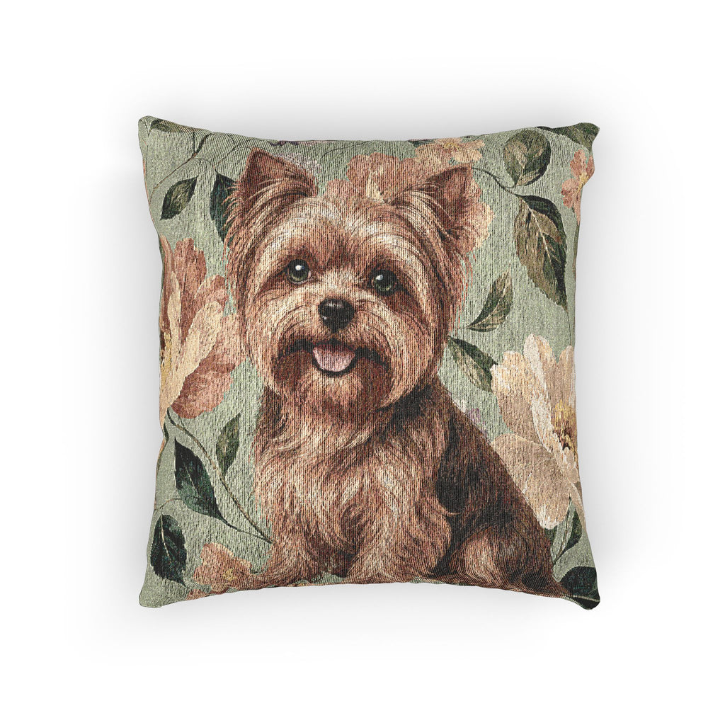 In the Garden : Moss Green Woven Pillow