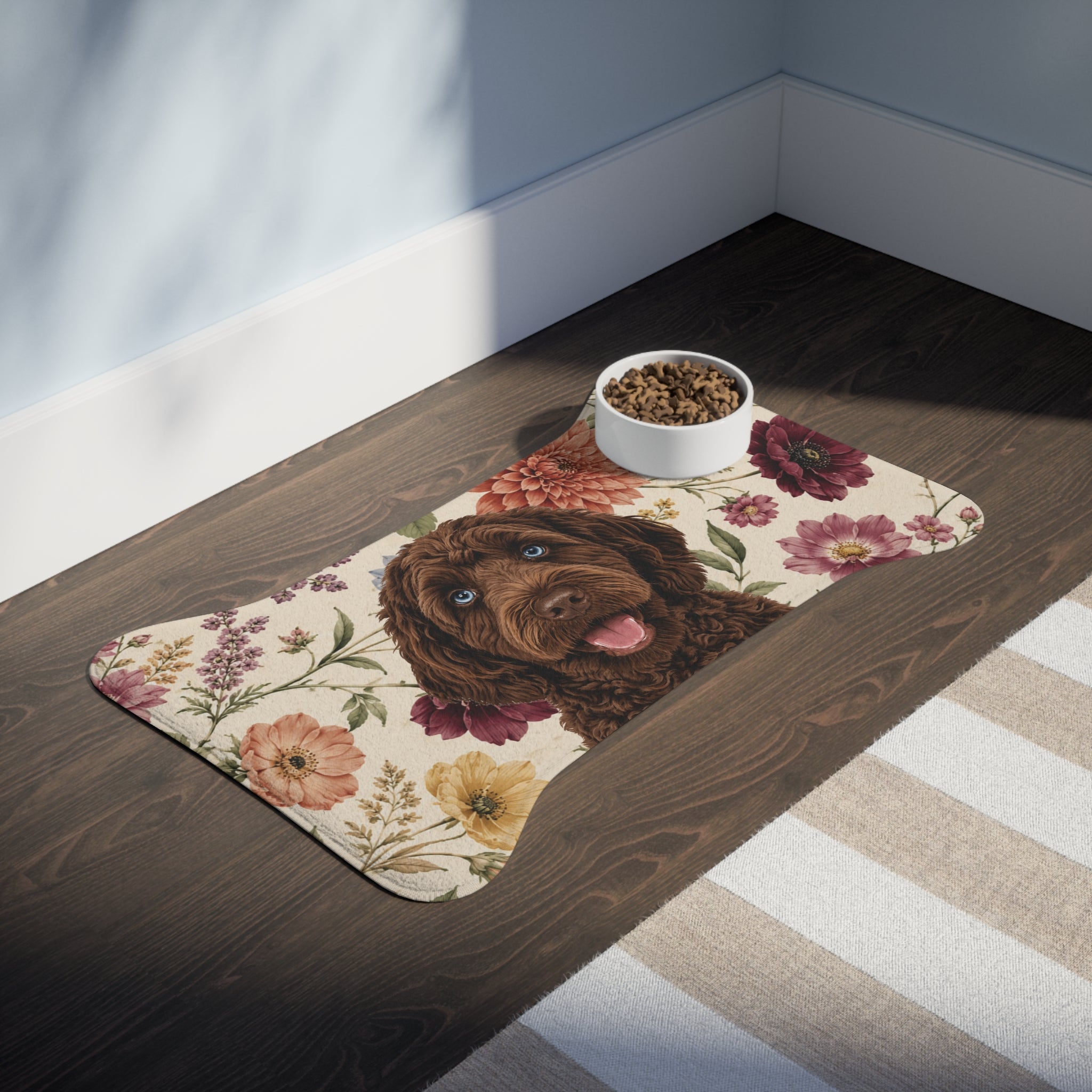 In the Garden - Cream Pet Feeding Mat