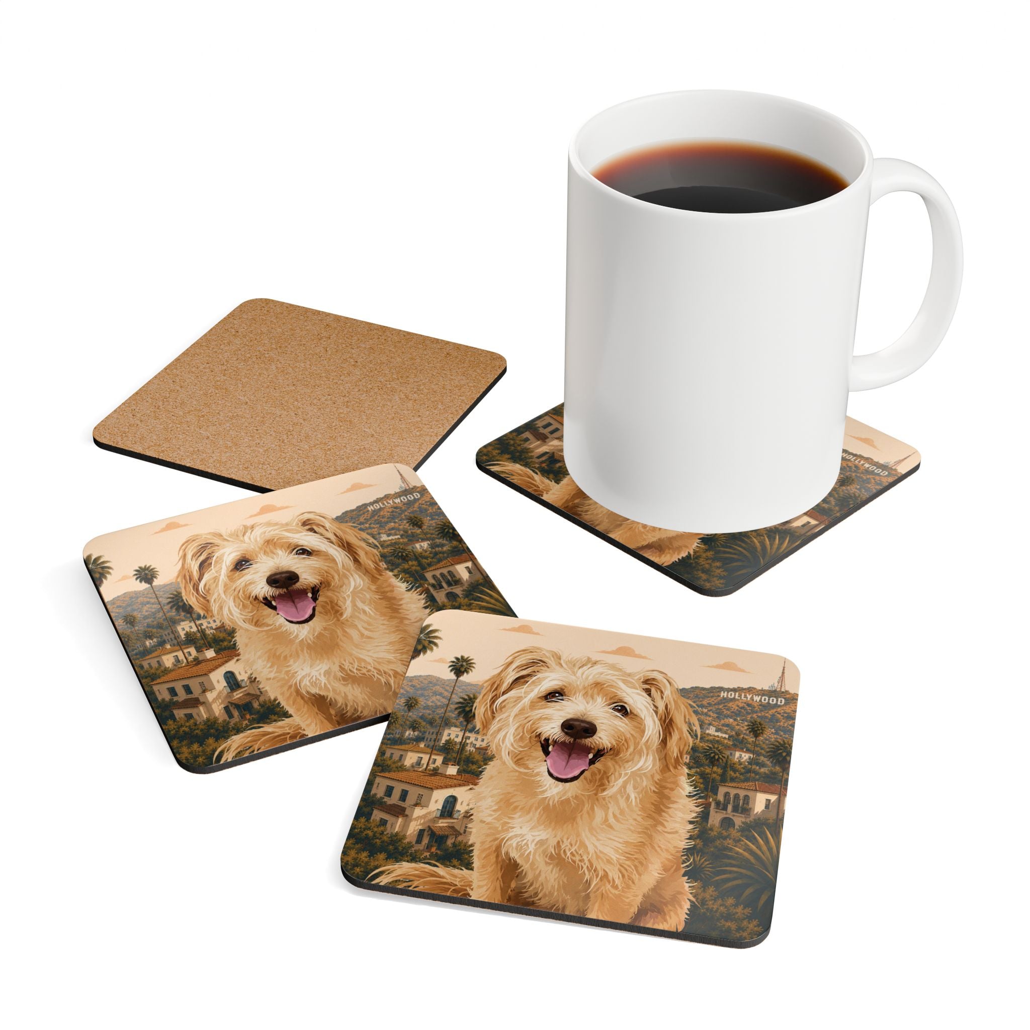 In the City - Hollywood Cork Coasters (4-Pack)