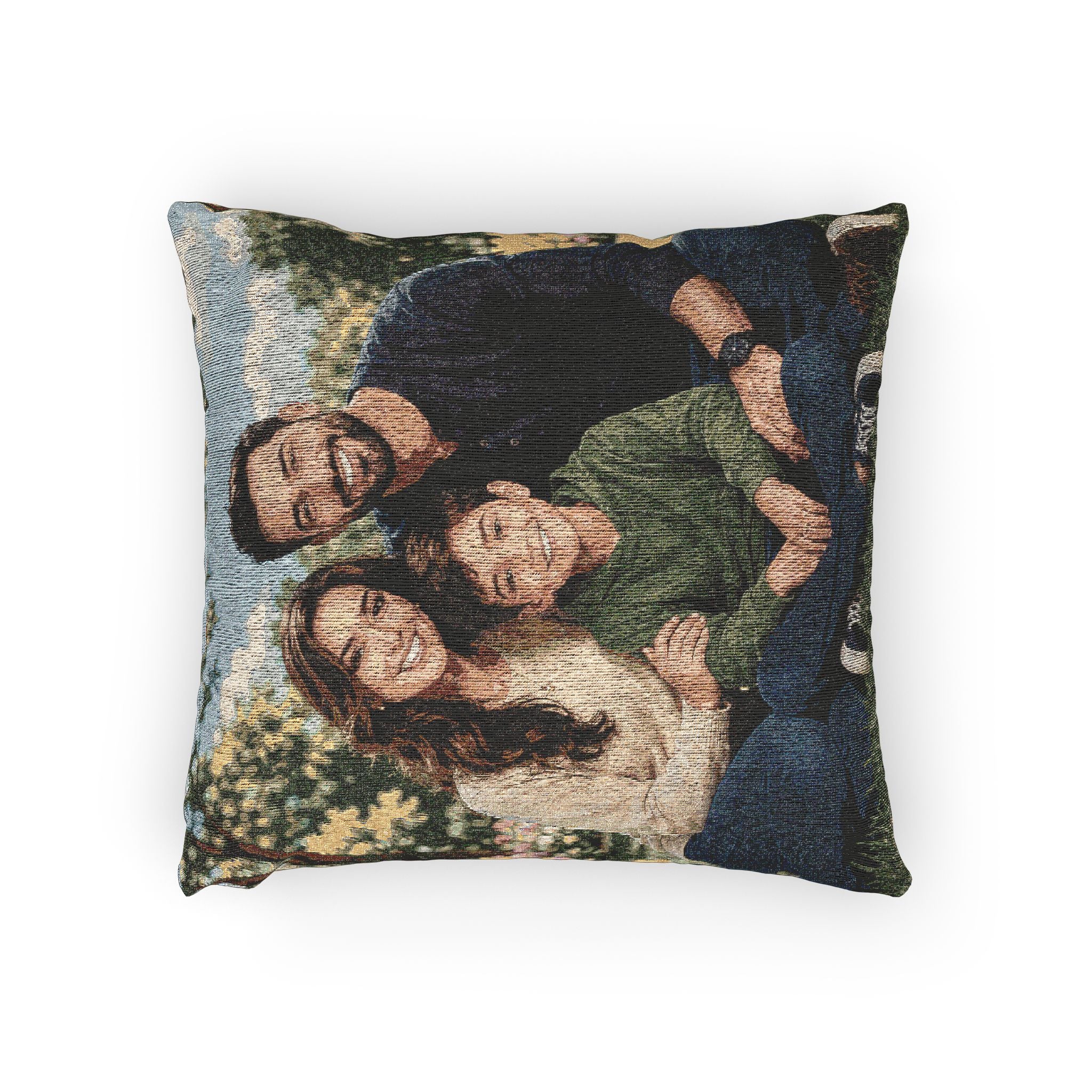 Personalized Portrait : Heritage Woven Pillow