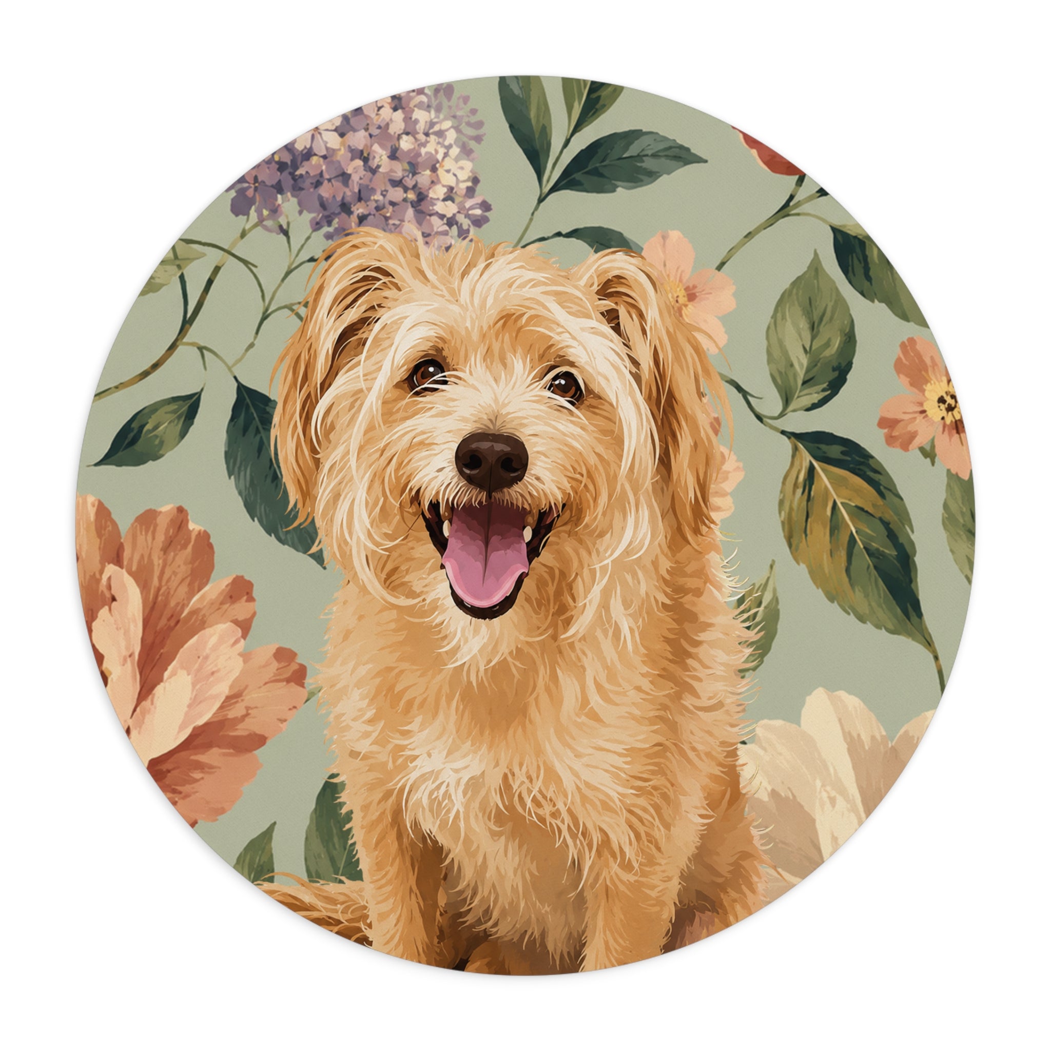In The Garden - Moss Green Mouse Pad