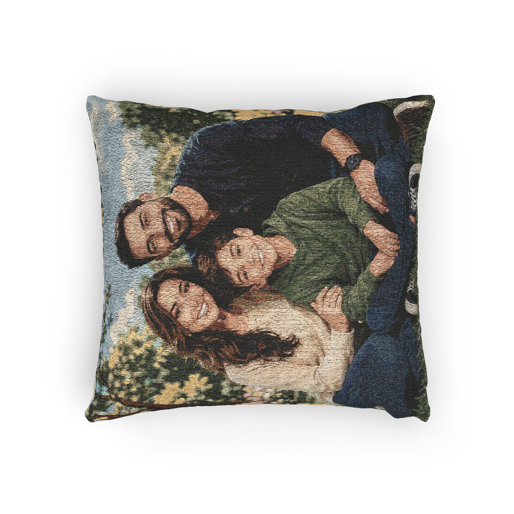 Personalized Portrait : Heritage Woven Pillow