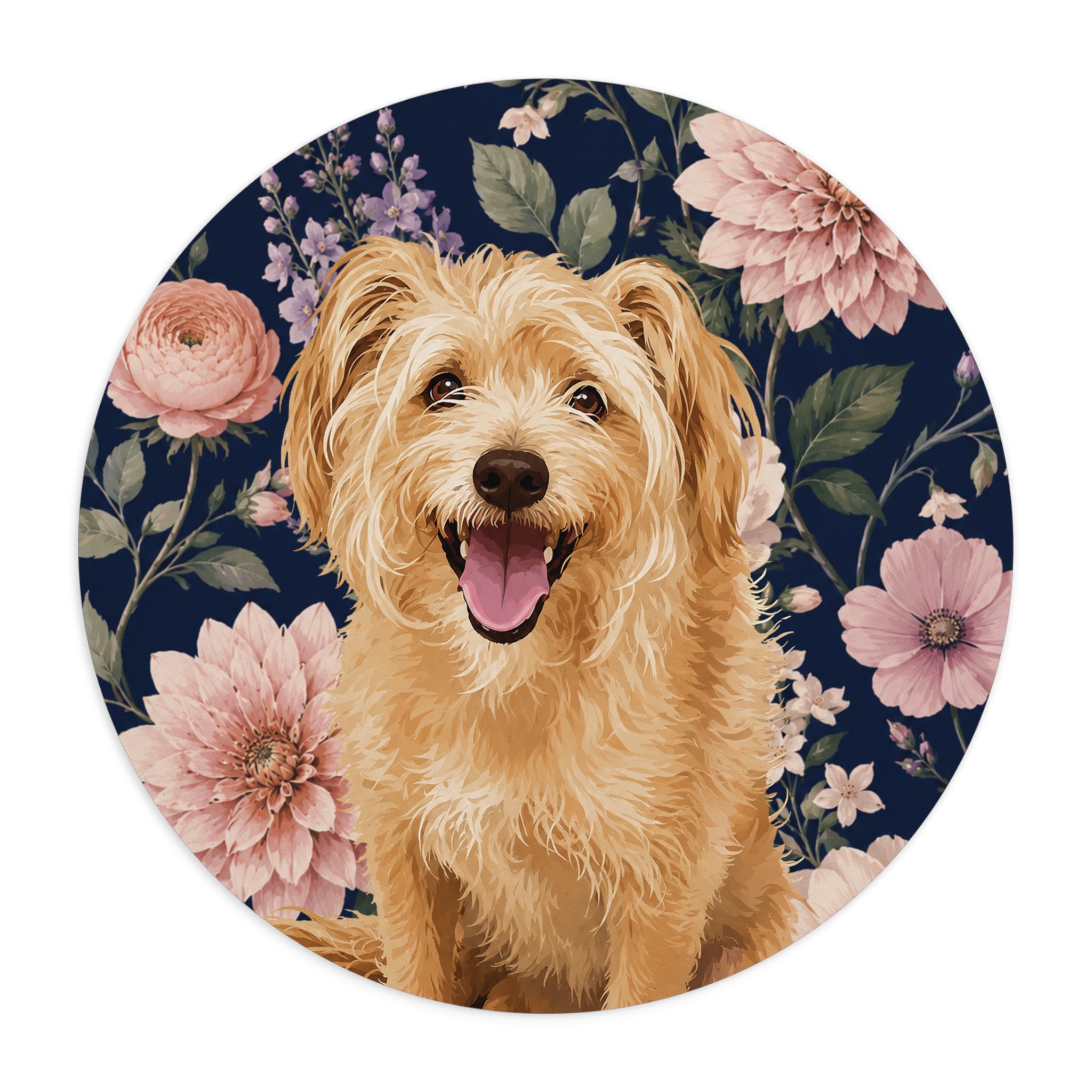 In The Garden - Navy Mouse Pad