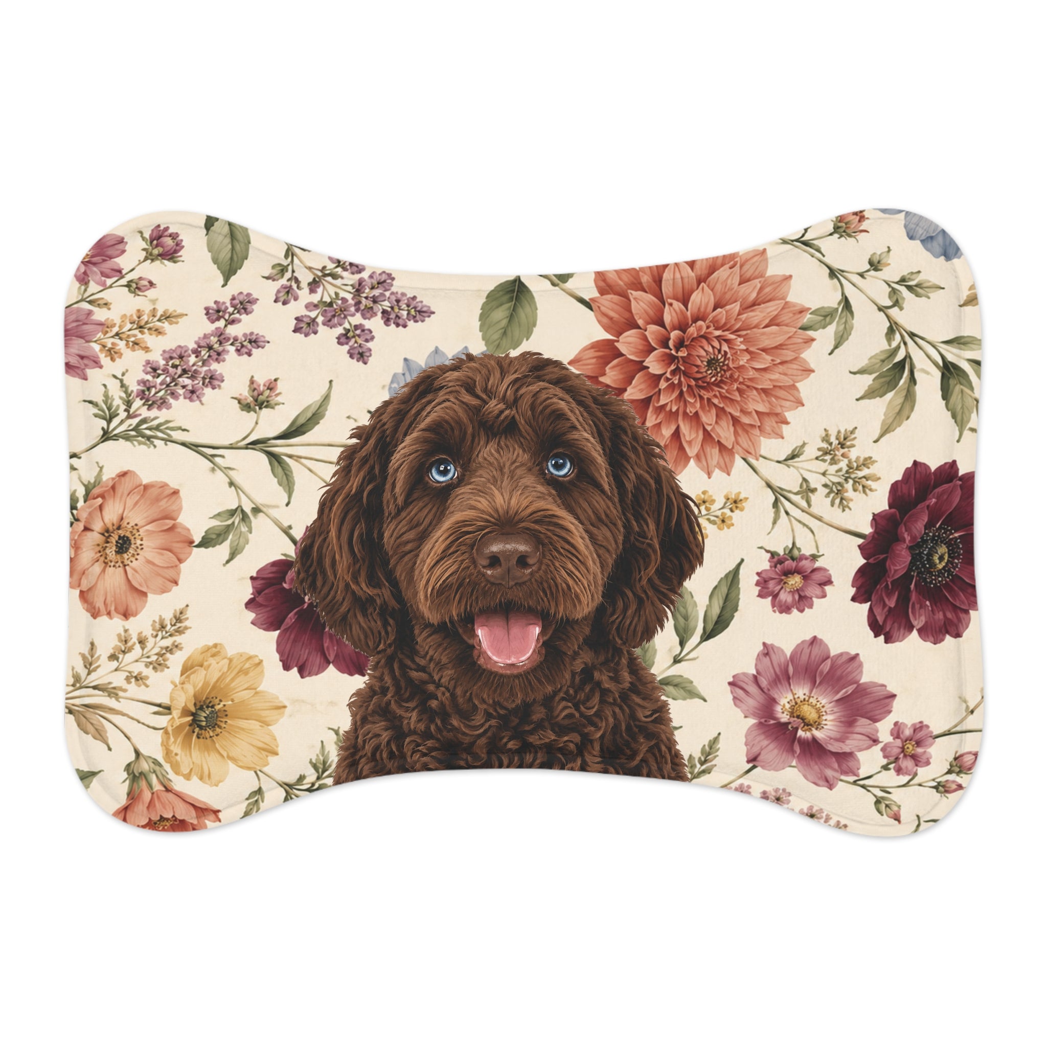 In the Garden - Cream Pet Feeding Mat