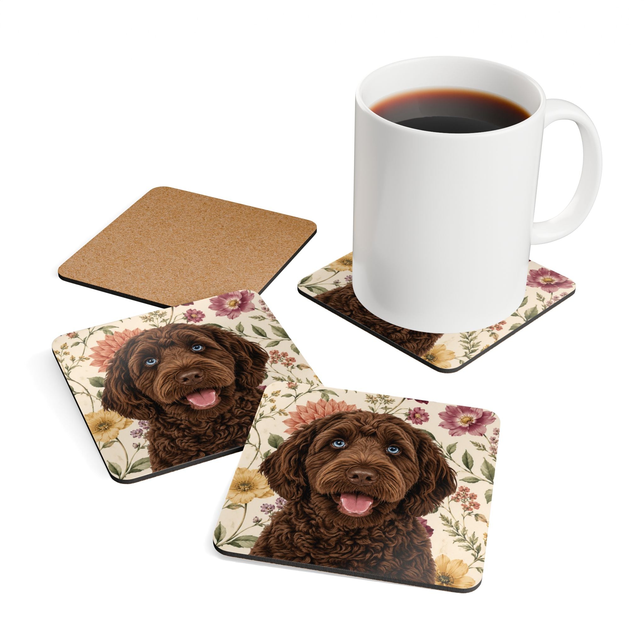 In the Garden - Cream Cork Coasters (4-Pack)