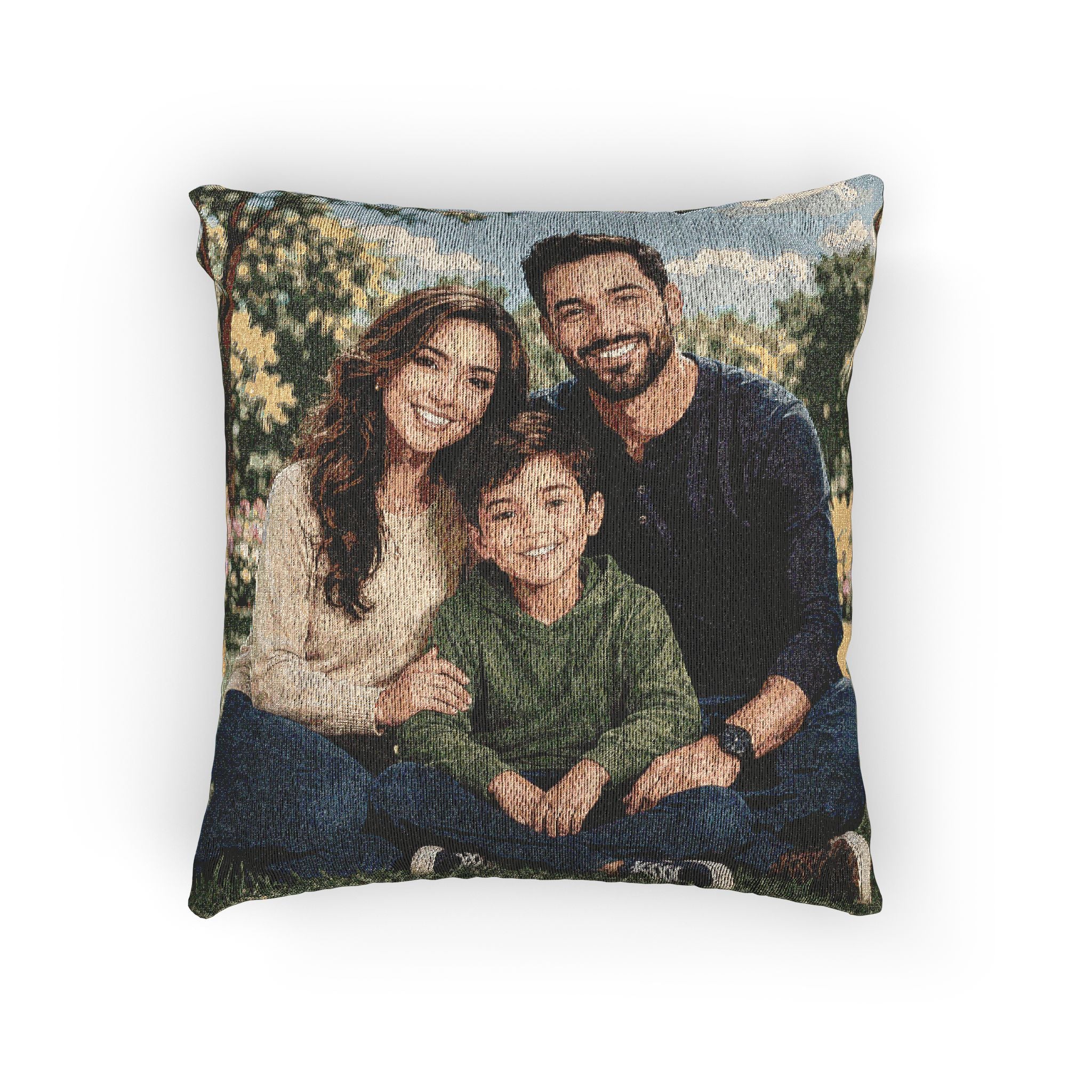 Personalized Portrait : Heritage Woven Pillow