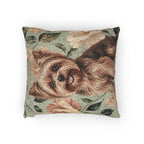 In the Garden : Moss Green Woven Pillow